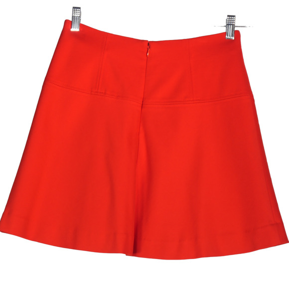 Ann Taylor Loft Mini Skirt Womens Size 0 Orange Lined A Line Stretch High Rise - Picture 4 of 9